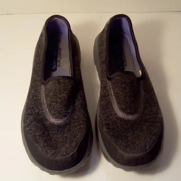 Skechers Go Walk Womens Size 6.5 Black Slip On Shoes Pre-owned No Box - Picture 6 of 15